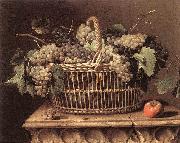 DUPUYS, Pierre Basket of Grapes dfg oil on canvas